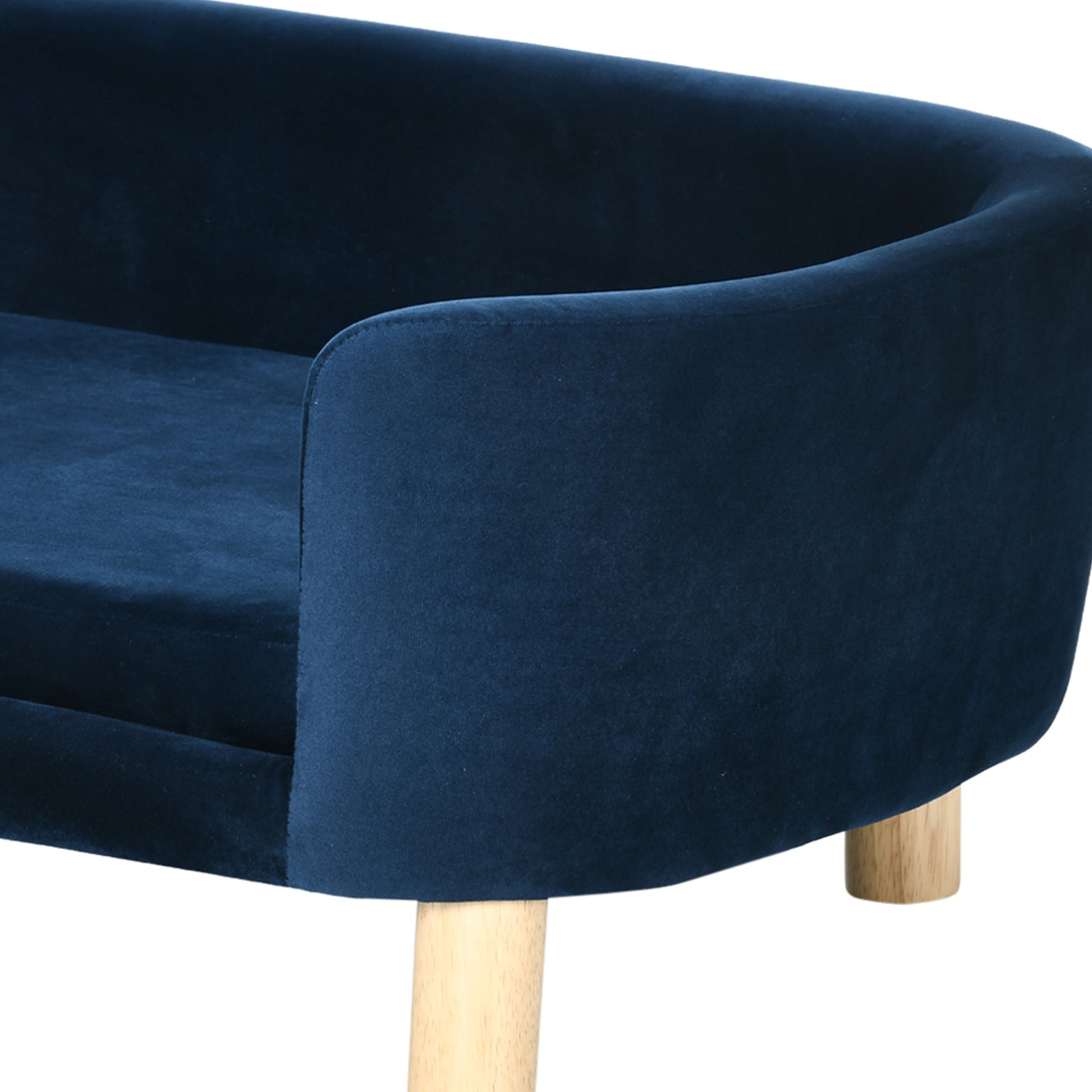 Pawhut Sofá Para Perros Pequeños Con Patas De Madera 86x55x33 Cm Azul_3