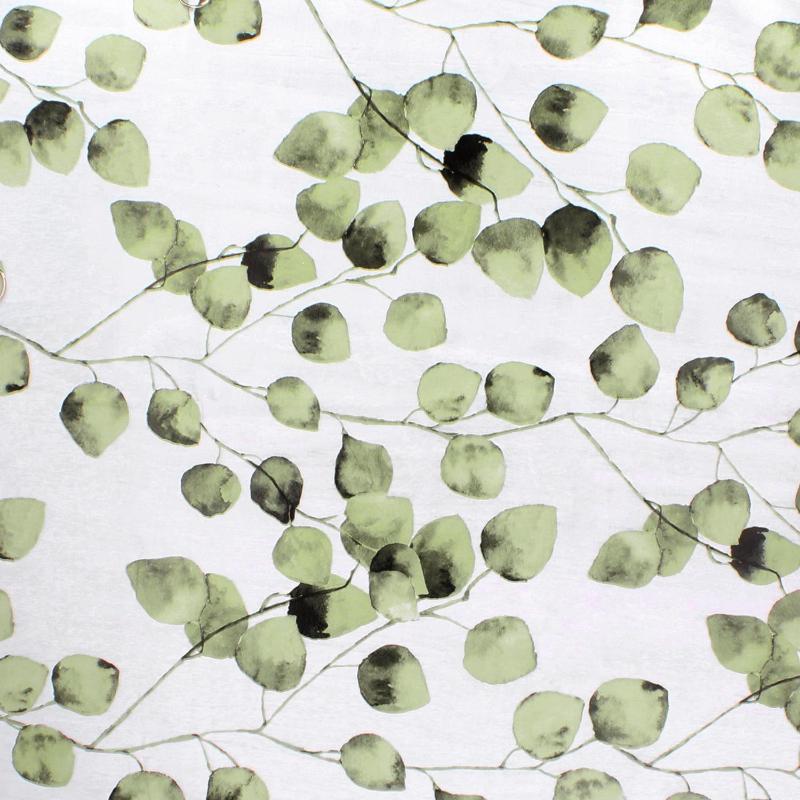 Mantel Hule Rectangular Hojas Verdes. Impermeable Antimanchas Pvc 140 Cm. X 20 Metros. Rollo Recortable. Interior Y Exterior