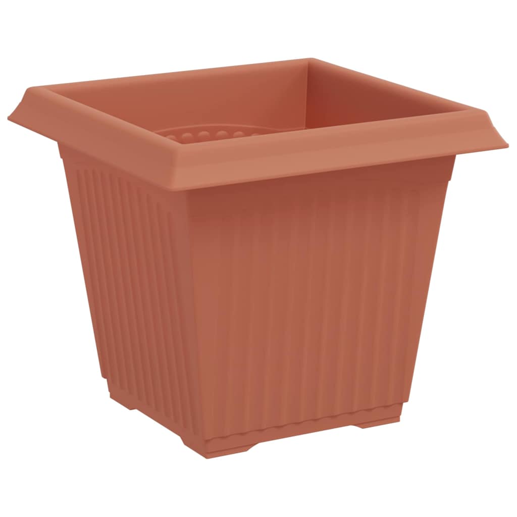 Maceta Cuadrada Para Flores 24 Pcs Rojo Ladrillo Plástico_4