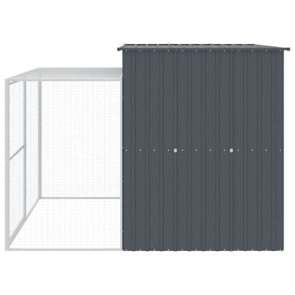 Vidaxl Caseta Perros Con Corral Acero Galvanizado Gris 214x253x181 Cm_4
