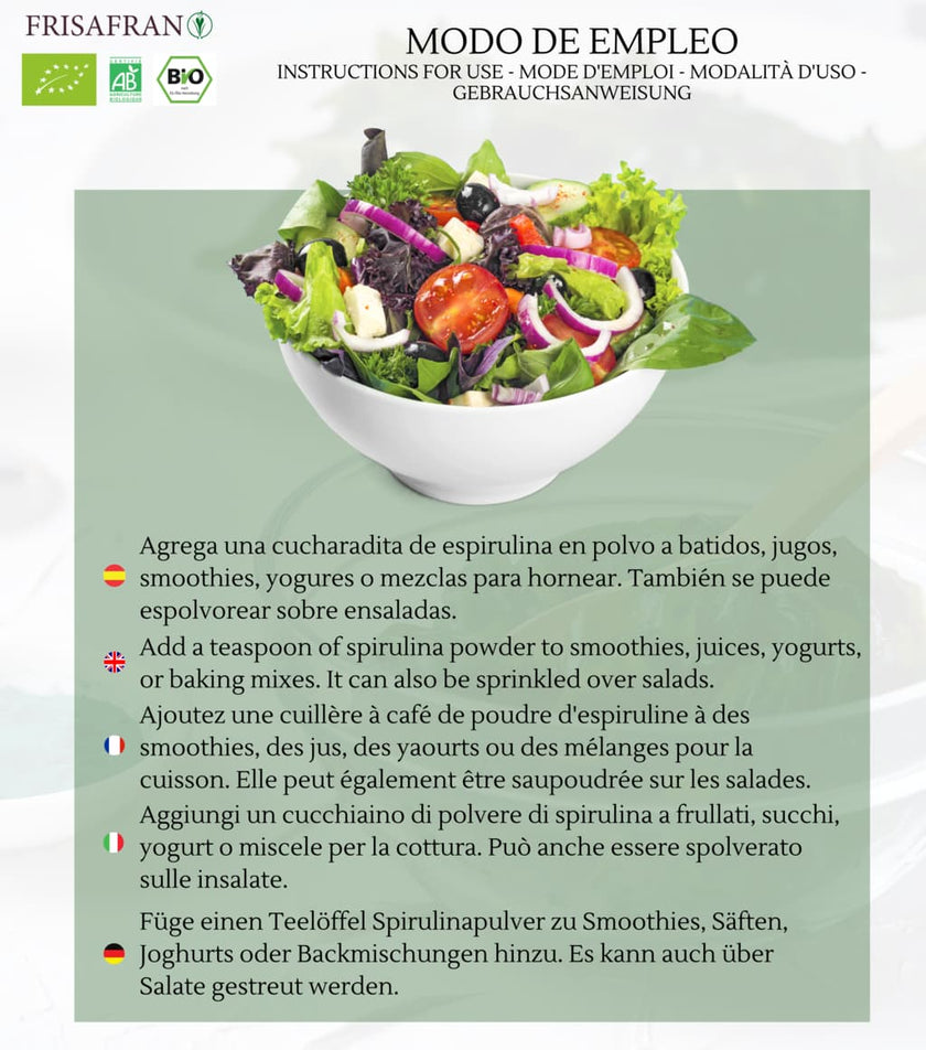 Espirulina En Polvo Ecológica - Calidad Y Sabor | Frisafran 100 G_4