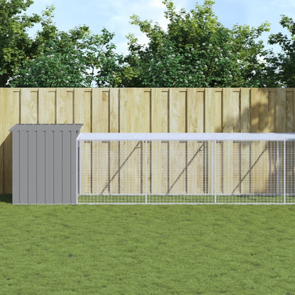 Vidaxl Gallinero Con Corral Acero Galvanizado Gris Claro 110x813x110cm_1