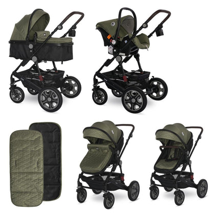 Carro De Bebé Tres Piezas Convertible Lora Hasta 15 Kg Loden Green_0