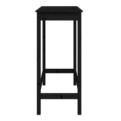 Mesa Alta De Bar Madera Maciza De Pino Negro 100x50x110 Cm_2