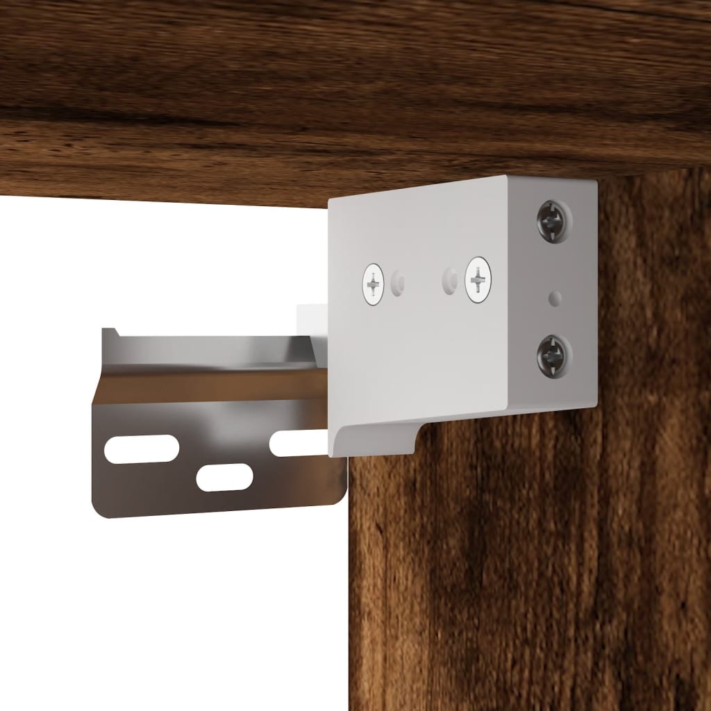 Aparador Alto Madera Contrachapada Roble Ahumado 69,5x34x180 Cm_4