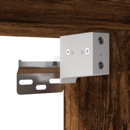 Aparador Alto Madera Contrachapada Roble Ahumado 69,5x34x180 Cm_4