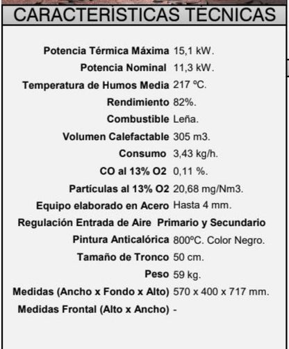 BRICOSOL Estufa de leña frontal FM Modelo M-101_2