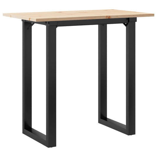 Mesa De Comedor Marco O Madera Maciza Pino Y Acero 80x50x75,5cm_0
