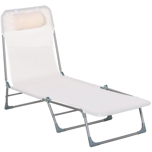 Outsunny Tumbona Plegable Y Reclinable Con Reposacabezas Y Respaldo Ajustable_0