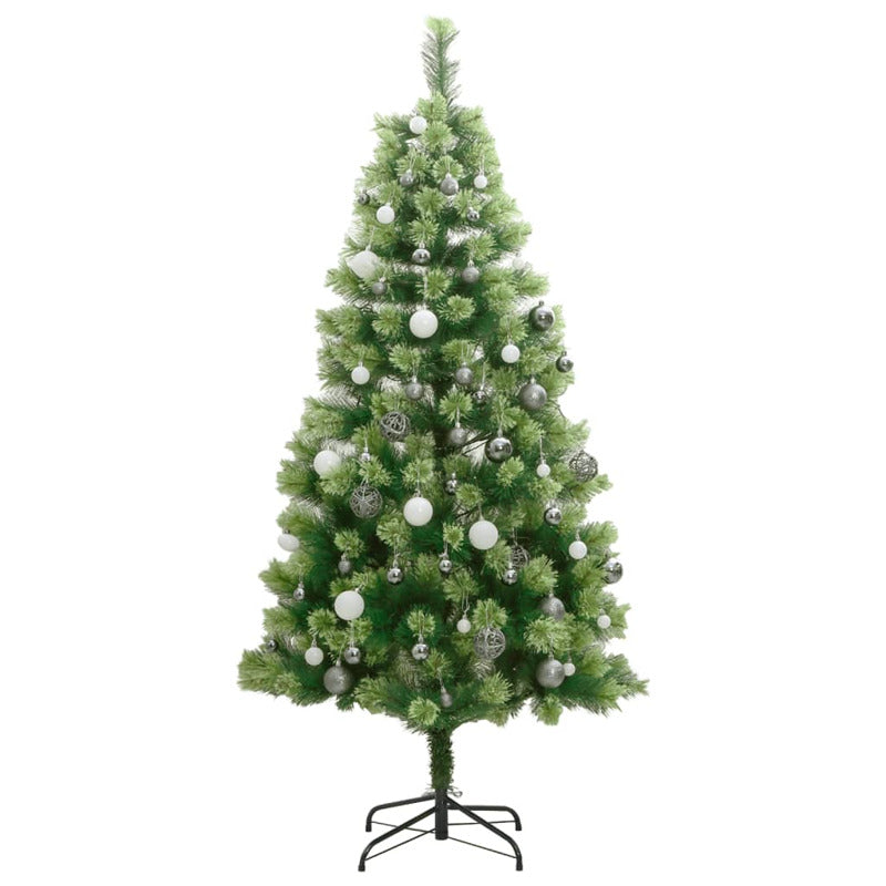 Vidaxl Árbol Navidad Artificial Con Bisagras 150 Led Y Bolas 120 Cm_3