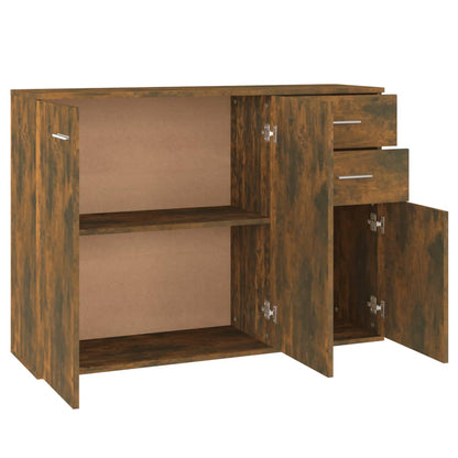 Aparador Madera Contrachapada Roble Ahumado 105x30x75 Cm / Vetonek_5