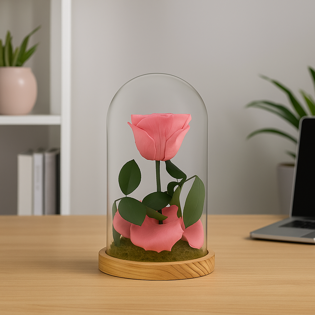 Mundo Eterno Rosa En Cúpula Rosa Vintage (dusty Pink) 12x20cm_3