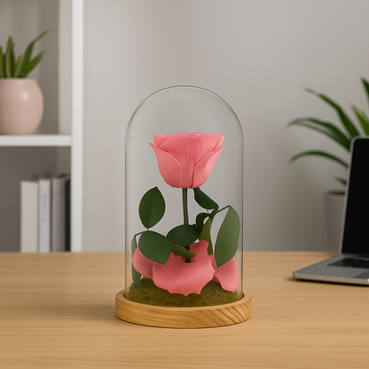 Mundo Eterno Rosa En Cúpula Rosa Vintage (dusty Pink) 12x20cm