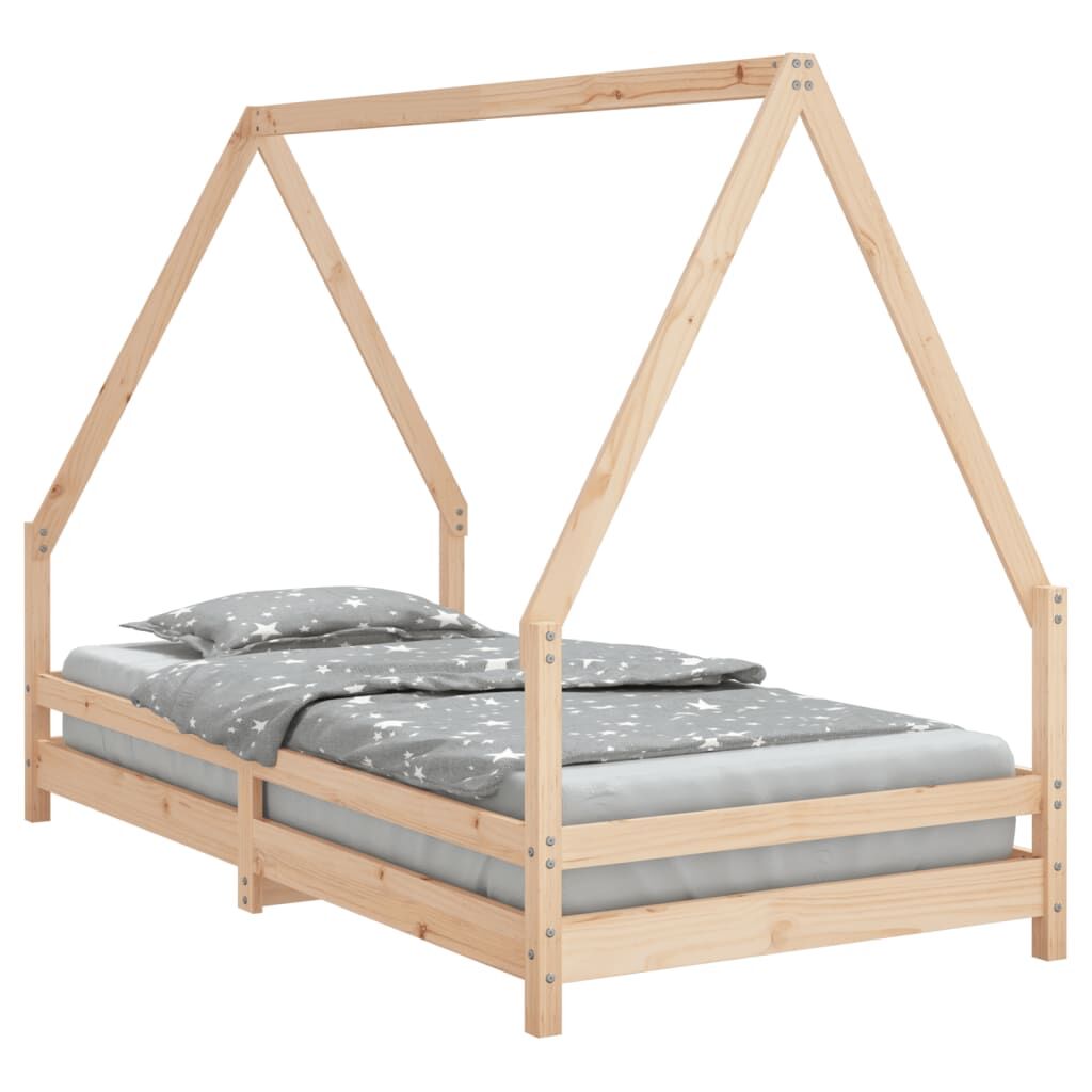 Vidaxl Estructura De Cama Infantil Madera Maciza De Pino 90x190 Cm_0