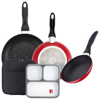 Pack De 3 Sartenes San Ignacio Ø16cm Ø20cm Ø24cm + Set Hermético Ultra Fino Con Bolsa Isotérmica_0