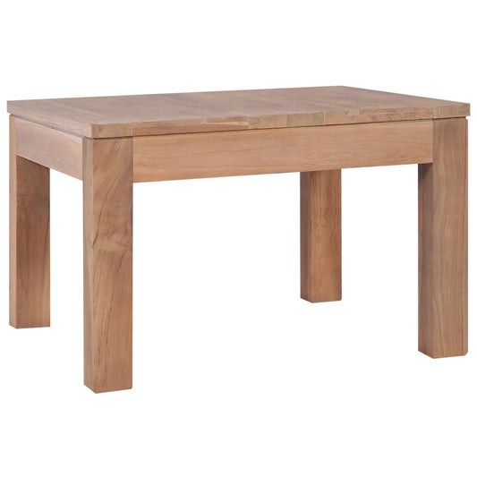 Mesa De Centro Madera Teca Maciza Acabado Natural 60x60x40 Cm_0