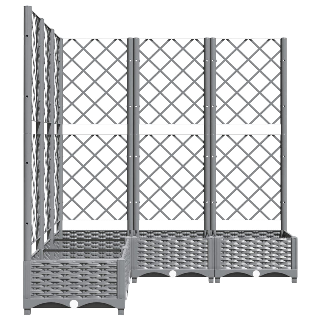 Jardinera Con Enrejado Pp Gris Claro 120x120x121,5 Cm_4