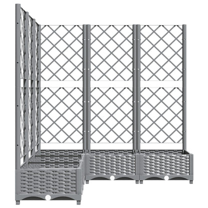 Jardinera Con Enrejado Pp Gris Claro 120x120x121,5 Cm_4