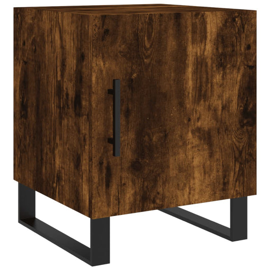 Mesita De Noche Madera De Ingeniería Roble Ahumado 40x40x50 Cm_0