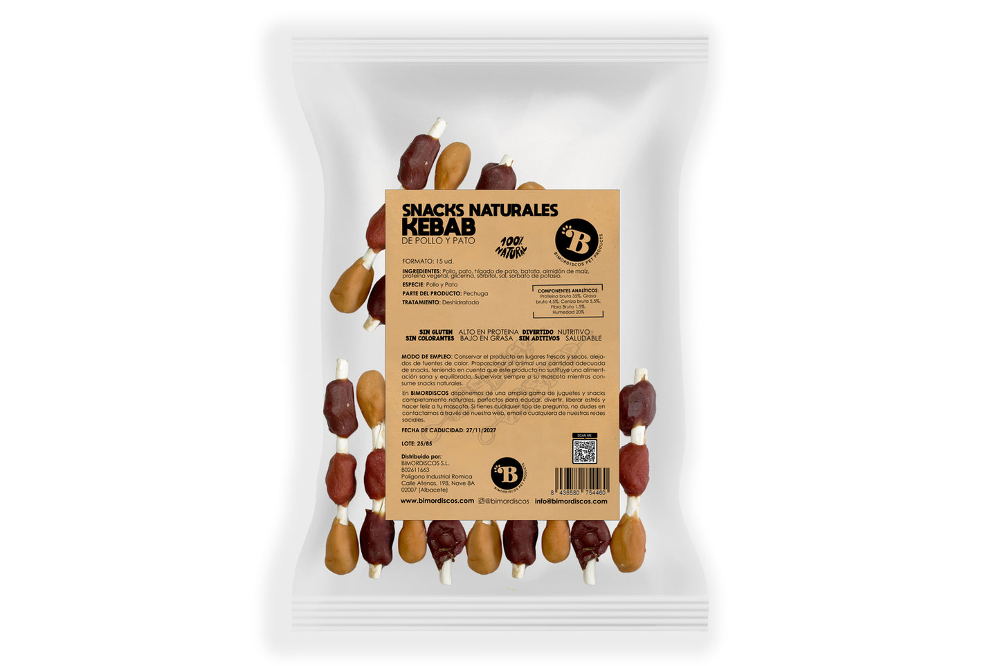 Bimordiscos Sticks / Barritas De Kebab Para Perros - 15 Uds.