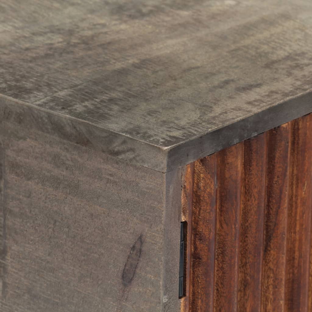 Mesa Consola De Madera Maciza De Mango Gris 120x35x75 Cm_3