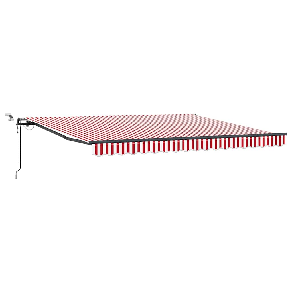 Toldo Retráctil Rojo Y Blanco 400 X 350 Cm Poliéster_0