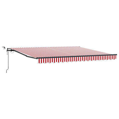 Toldo Retráctil Rojo Y Blanco 400 X 350 Cm Poliéster_0