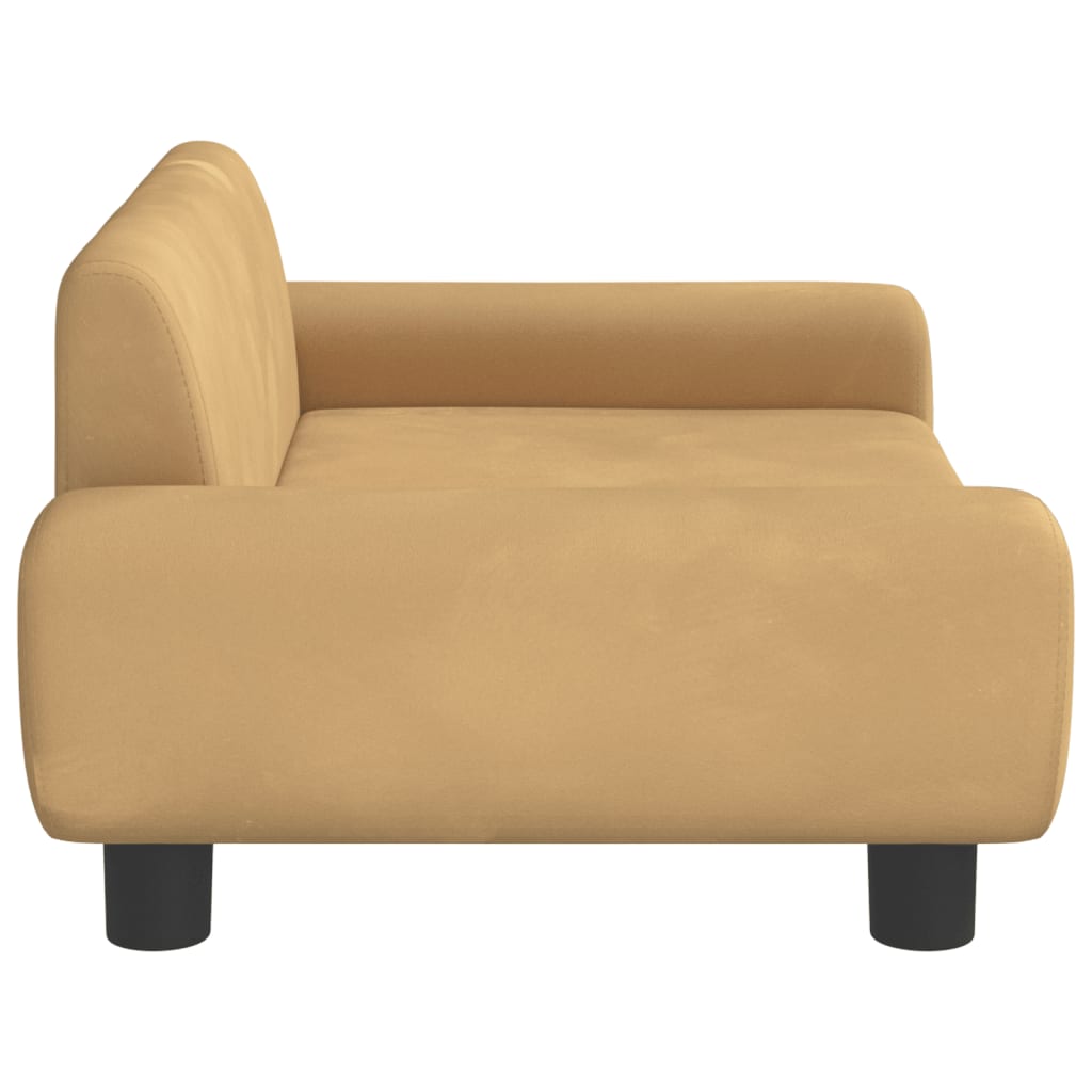 Cama Para Perros De Terciopelo Marrón 70x45x33 Cm / Vetonek_4