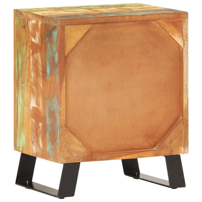 Mesita De Noche De Madera Maciza Reciclada 40x30x50 Cm_3