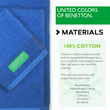 Set 3pcs Toallas De Baño (30x50+50x90+70x140cm) 450 Gsm 100%algodon Azul Casa Benetton_2