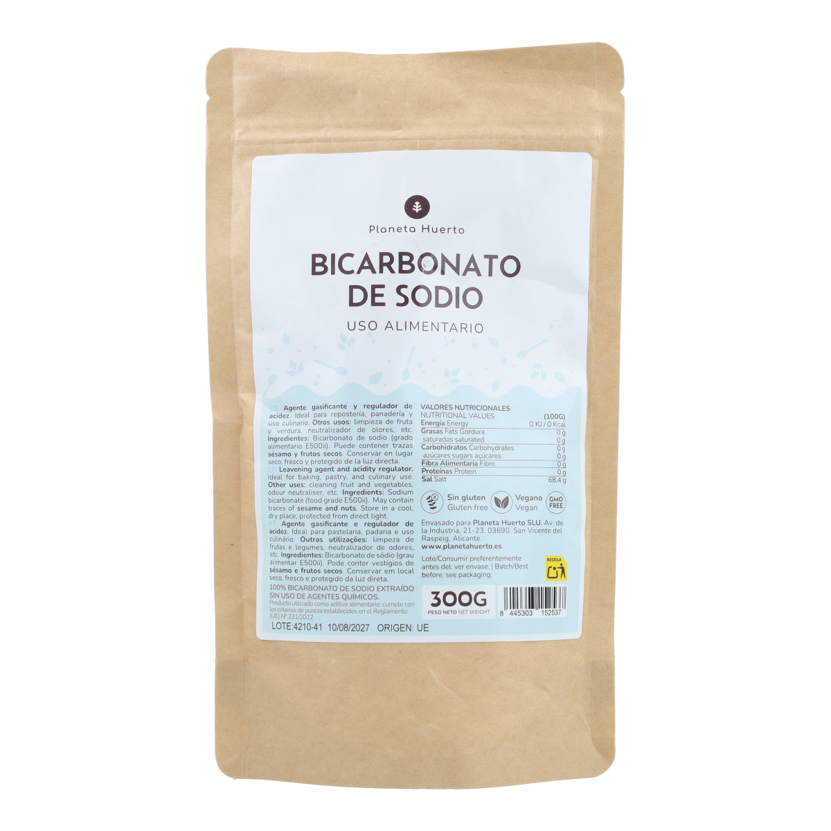 Bicarbonato de sodio alimentario Planeta Huerto 300 gr