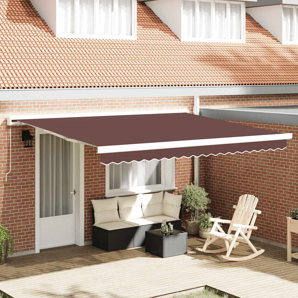 Toldo Retráctil Manual Marrón 400x300 Cm_1