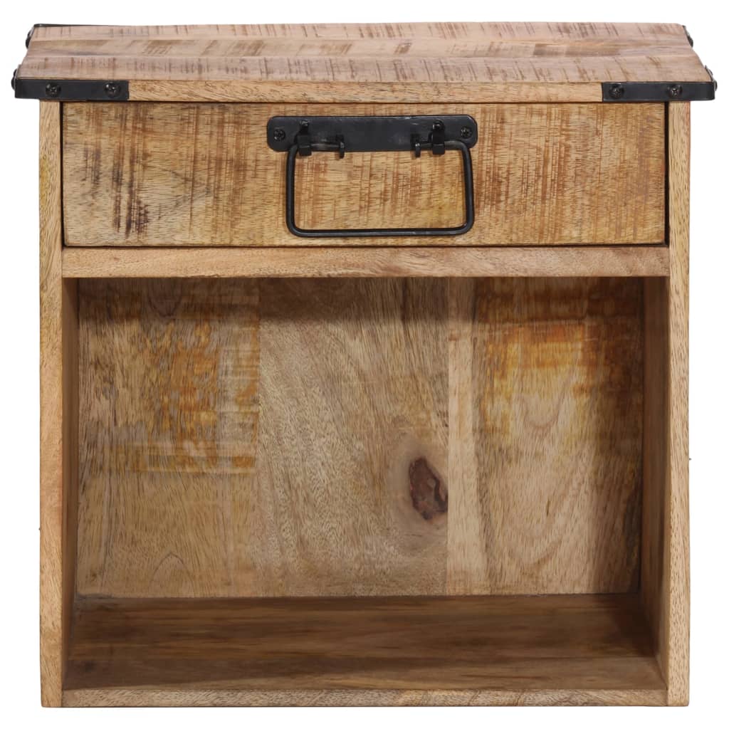 Mesita De Noche Madera Maciza De Mango 40x30x37 Cm_1