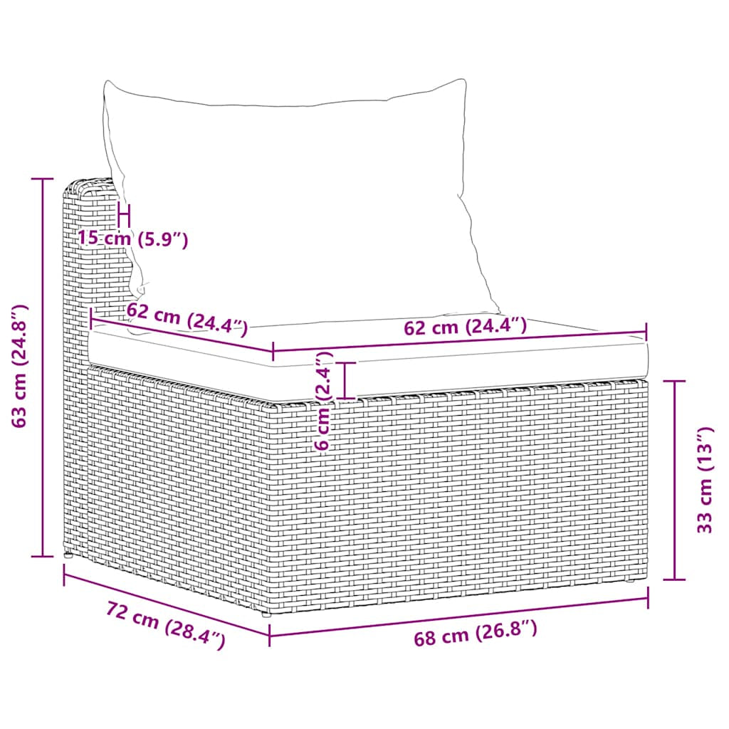 Vidaxl Set De Sofás De Jardín 4 Piezas Y Cojines Ratán Sintético Gris_2