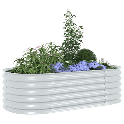 Arriate De Acero Galvanizado Plateado 160x80x44 Cm_3