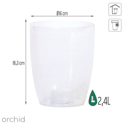 Maceta Coubi Orchid 2,4l., Dimensiones (mm) 160x160x183, Color Transparente Mate_2
