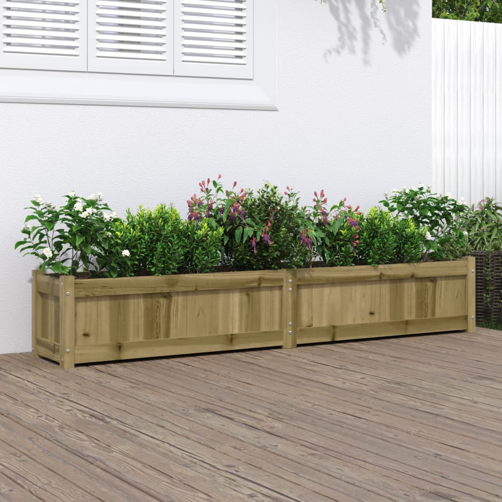 Jardinera De Madera De Pino Impregnada 180x31x31 Cm_1