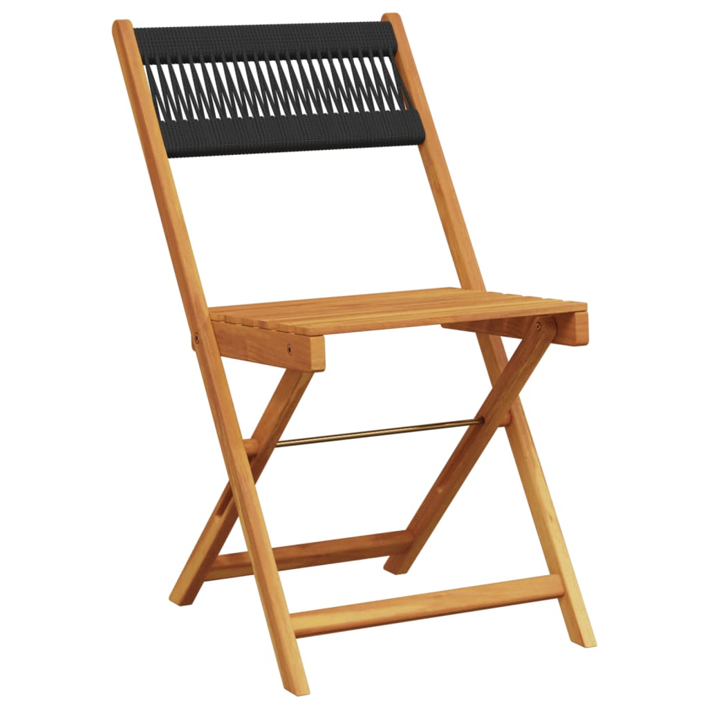 Set De Comedor Jardín 5 Pzas Polipropileno Madera Maciza Negro / Vetonek_3
