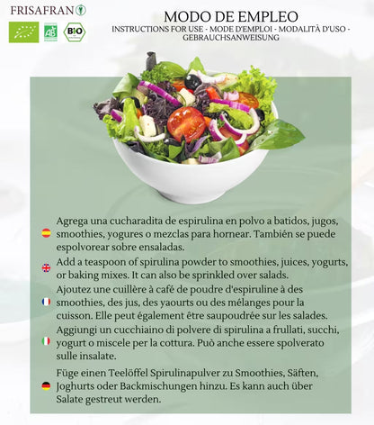Espirulina En Polvo Ecológica - Calidad Y Sabor | Frisafran