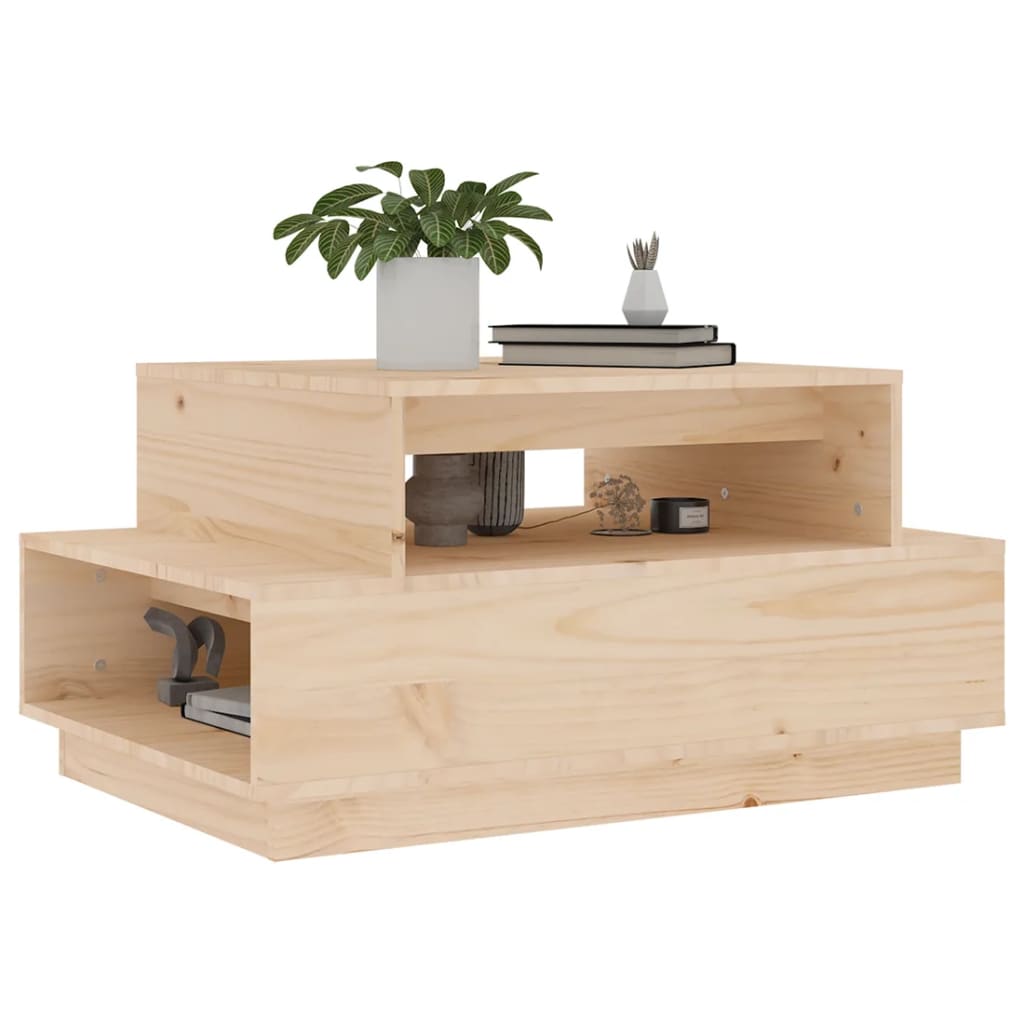 Mesa De Centro De Madera Maciza De Pino 80x55x40,5 Cm_2