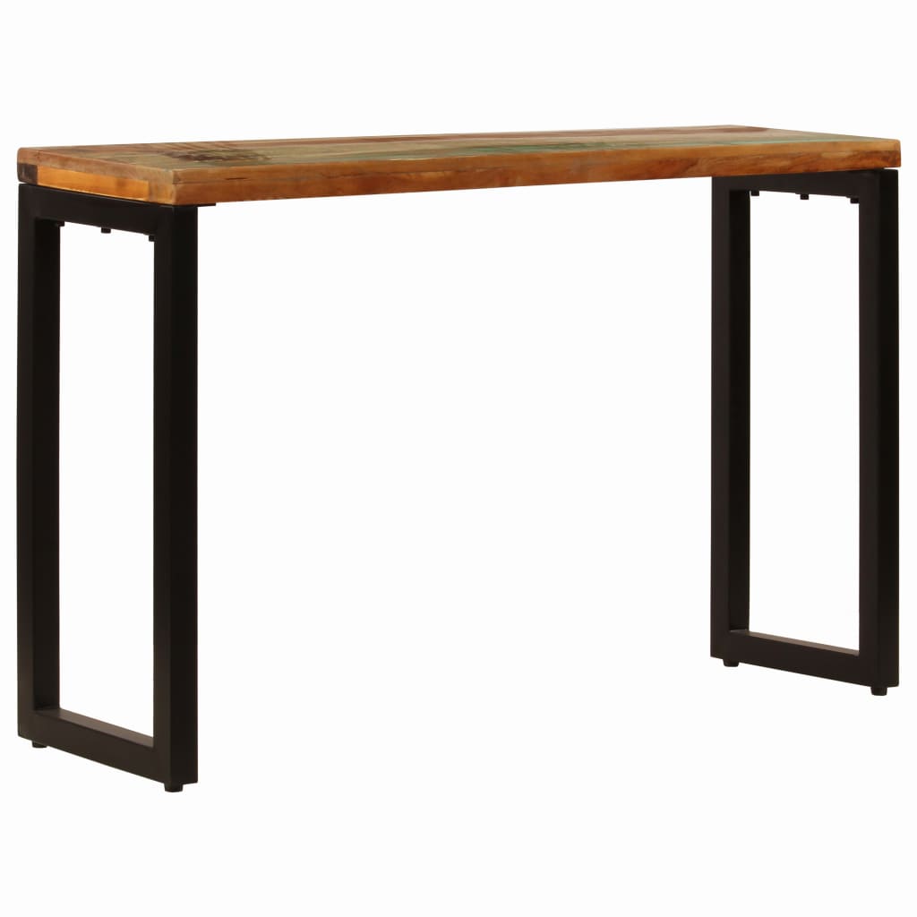Mesa Consola Madera Maciza Reciclada Y Acero 120x35x76 Cm_0