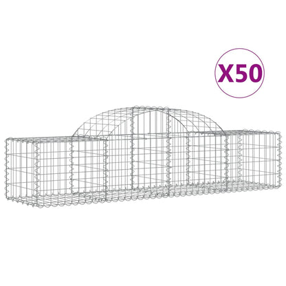 Cestas De Gaviones 50 Uds Forma De Arco Hierro 200x50x40/60 Cm_0