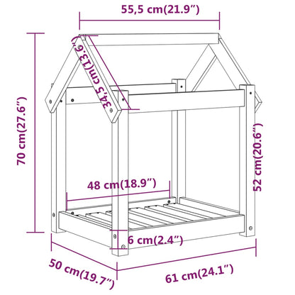 Vidaxl Cama Para Perros Madera Maciza De Pino Blanco 61x50x70 Cm_2