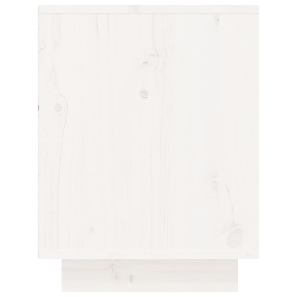 Armario Zapatero De Madera Maciza De Pino Blanco 60x34x45 Cm / Vetonek_3