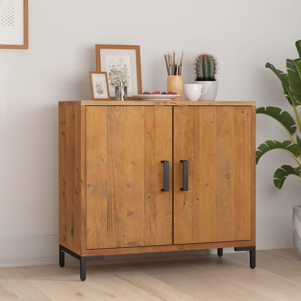 Aparador De Madera Maciza De Pino Marrón 75x35x70 Cm / Vetonek_2