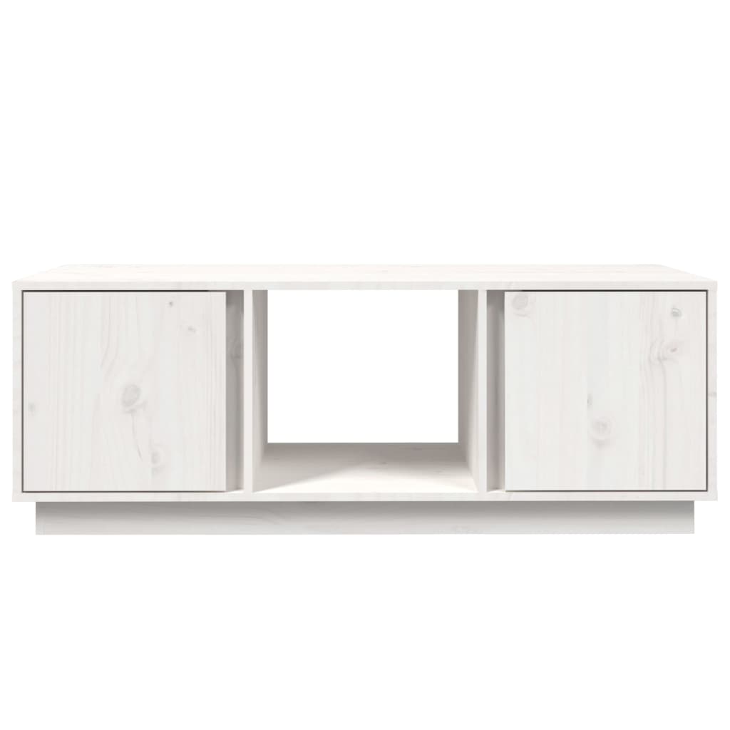 Mesa De Centro De Madera Maciza De Pino Blanco 110x50x40 Cm_3