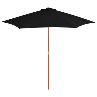 Vidaxl Sombrilla De Jardín Con Palo De Madera Negro 270 Cm_0