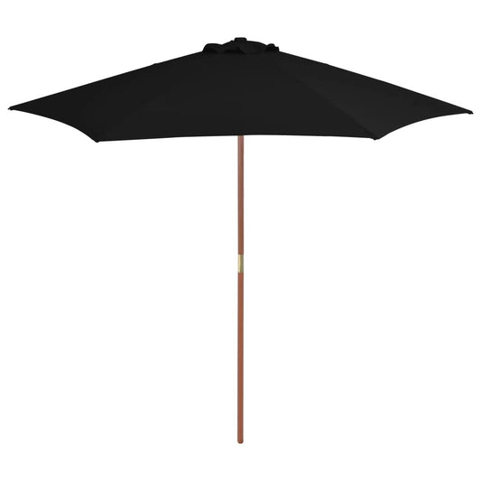 Vidaxl Sombrilla De Jardín Con Palo De Madera Negro 270 Cm_0