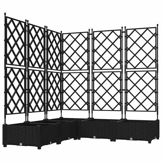 Vidaxl Maceta De Jardín Con Enrejado 5 Pcs Negro 120 X 120 X 125.5 Cm_0