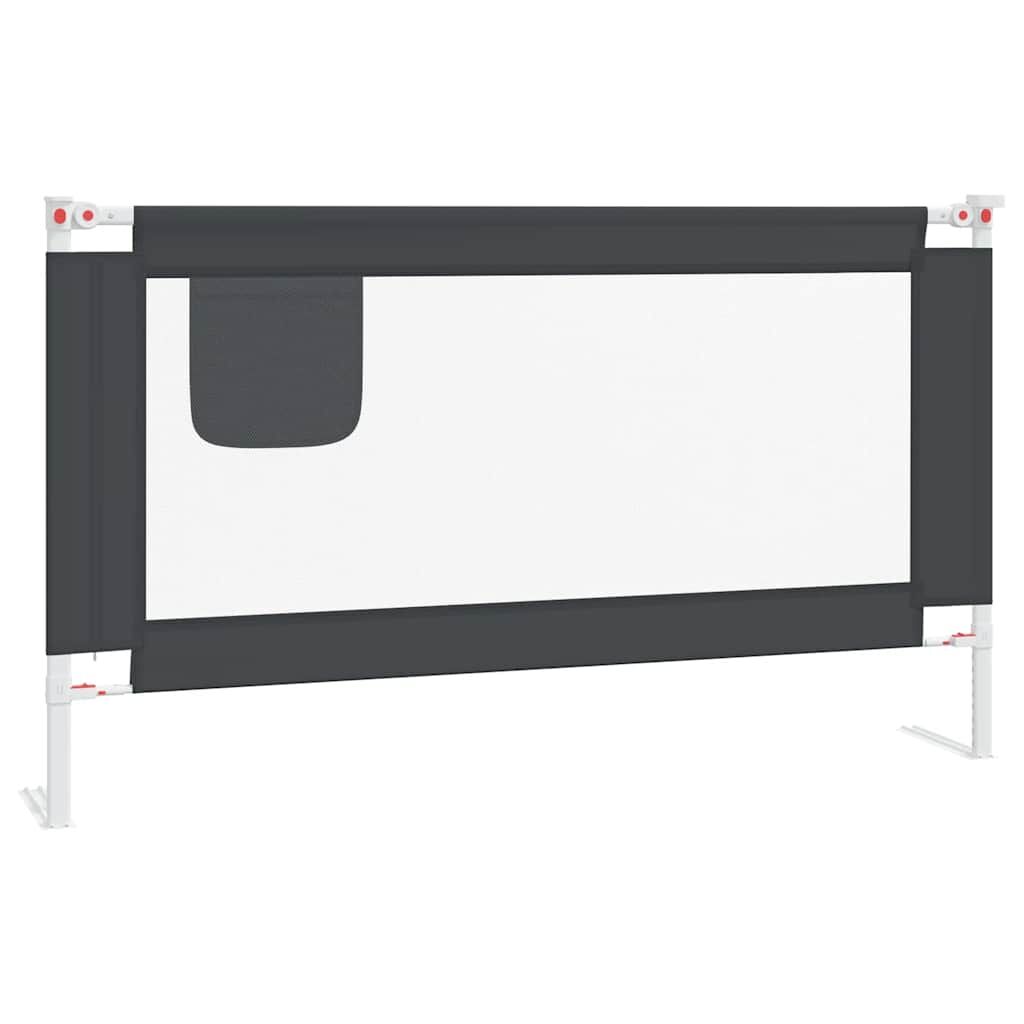 Vidaxl Barandilla De Seguridad Cama De Niño Gris Oscuro Tela 140x25 Cm_0